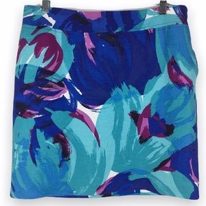 Merona‎ Women's Skirt Modern Abstract Floral Watercolor Brushstroke Size 10